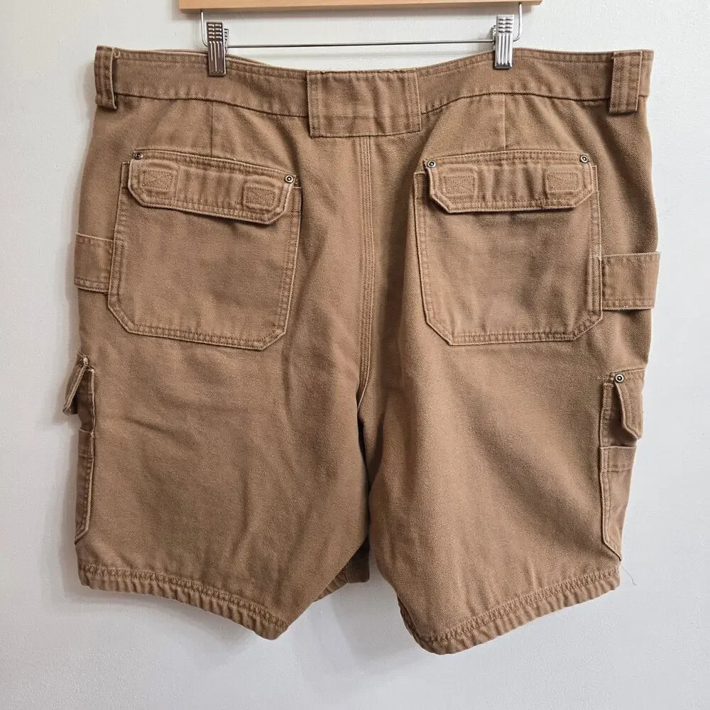 Duluth Trading Co. Men's Cargo Work Shorts – Size 46, 100% Cotton, Tan